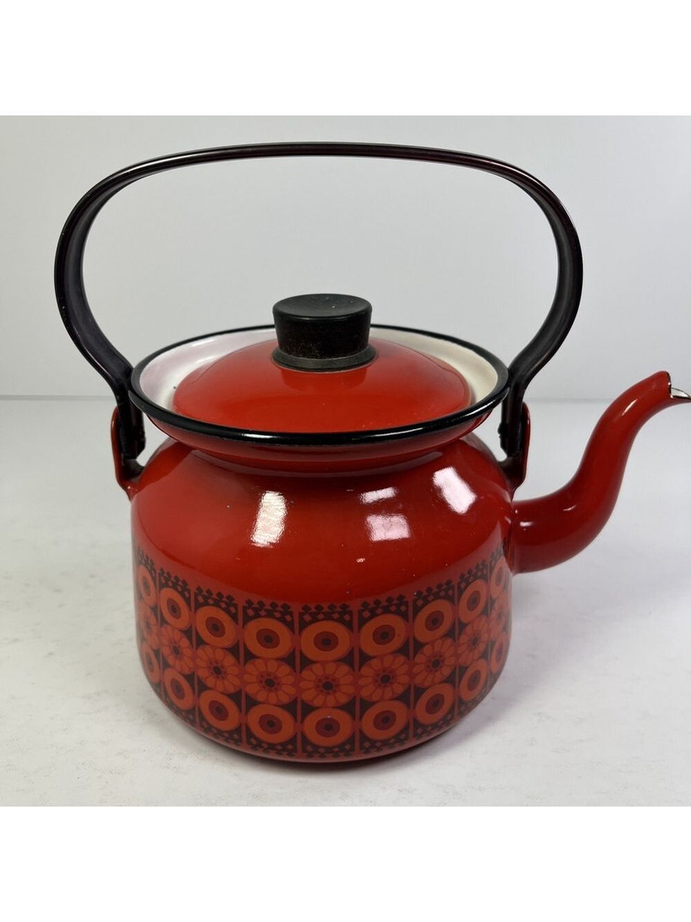 Enamel Kettle Finel Kaj Franck Arabia "Kehrä" Coffee /Tea Pot Finland **READ - Picture 3 of 16